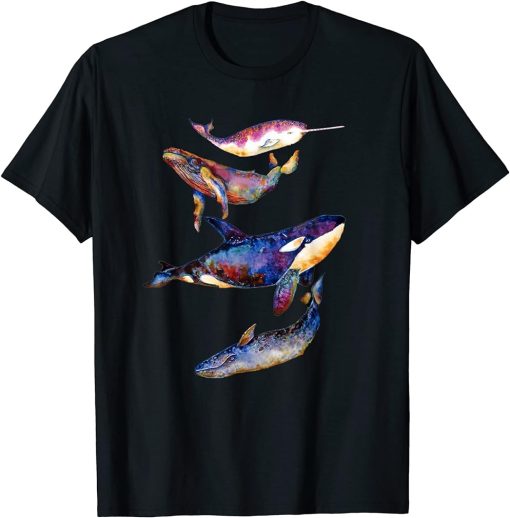 Orca Motif Whale Orka Blue Whale Humpback Whale Sea Animals T-Shirt