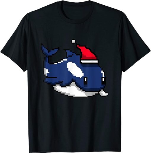 Orca Pixelated Christmas - Funny Orca Xmas T-Shirt