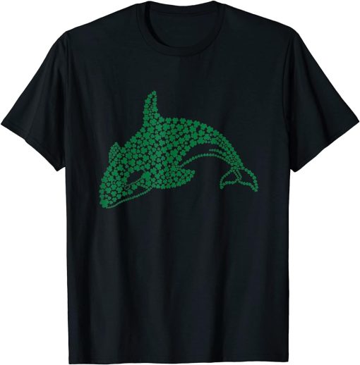 Funny Killer Whale Orca Fish Green Clover St. Patrick"s Day T-Shirt