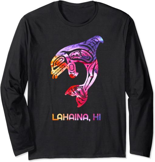 Tribal Lahaina Orca Killer Whale Indigenous Native Long Sleeve T-Shirt