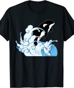 Whale Lover Animal Ocean Killer Whale Waves Orca T-Shirt