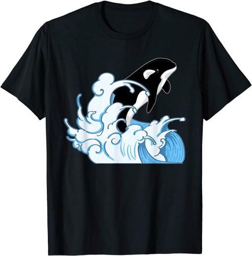 Whale Lover Animal Ocean Killer Whale Waves Orca T-Shirt